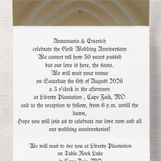 50th gold wedding anniversary invitation all in one einladung