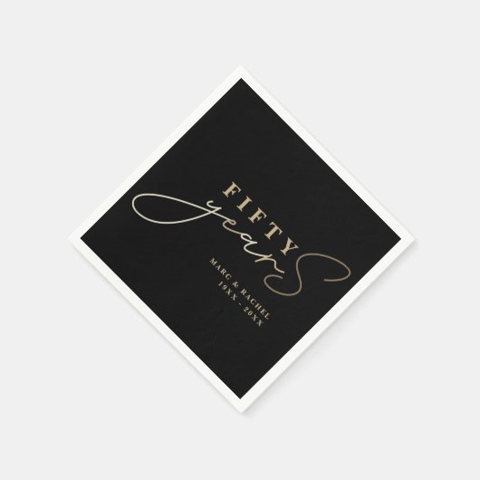 50th Gold Wedding Anniversary Serviette (Ecke)