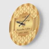 50th Gold Wedding Jubiläum Große Wanduhr (Winkel)
