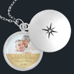 50th Golden Wedding Annivsersary Photo Medaillon<br><div class="desc">Upload a photo of the anniversary couple or a photo of their wedding day and personalize with the couple's names and anniversary. A lovely gift for the Golden wife from her husband or her kids.</div>