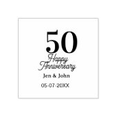 50th happy anniversary name date silver gold date gummistempel (Prägung)
