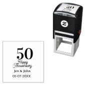 50th happy anniversary name date silver gold date permastempel (Beispiel)