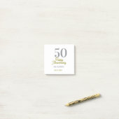 50th happy anniversary name date silver gold date post-it klebezettel (Auf Schreibtisch)