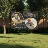 50th Happy Anniversary Then & Now Gold Infinity Banner