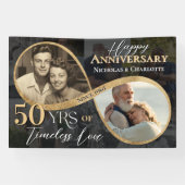 50th Happy Anniversary Then & Now Gold Infinity Banner (Horizontal)