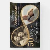 50th Happy Anniversary Then & Now Gold Infinity Banner (Vertikal)