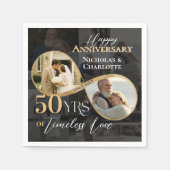50th Happy Anniversary Then & Now Gold Infinity Serviette (Vorderseite)