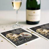 50th Happy Anniversary Then & Now Gold Infinity Serviette