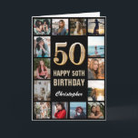 50th Happy Birthday Black and Gold Foto Collage Karte<br><div class="desc">50. Happy Birthday Black und Gold Foto Collage Geburtstagskarte. Für weitere Anpassungen klicken Sie bitte auf die Schaltfläche "Anpassen" und verwenden Sie unser Designwerkzeug,  um diese Vorlage zu ändern.</div>