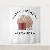 50th Happy Birthday Photobooth Backdrop Wandteppich (Vorderseite)