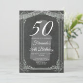 50TH Mexican birthday Tequila Party Chalkboard Einladung (Stehend Vorderseite)