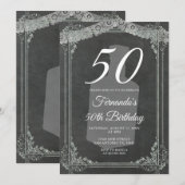 50TH Mexican birthday Tequila Party Chalkboard Einladung (Vorne/Hinten)