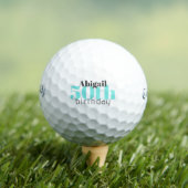 50th  Turquoise Personalized Titleist Pro V1 Golfball (Insitu T-Shirt)