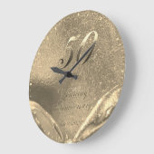 50th Wedding Anniversary 1970 2020 Faux Gold Große Wanduhr (Winkel)