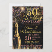50th Wedding Anniversary Bubbly Celebration Einladung (Vorderseite)