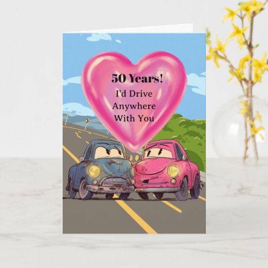 50th Wedding Anniversary Card Karte (Gelbe Blume)