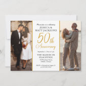 50th Wedding Anniversary Celebration Then and Now Einladung (Vorderseite)