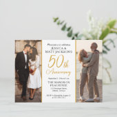 50th Wedding Anniversary Celebration Then and Now  Einladung (Stehend Vorderseite)