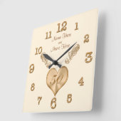 50th Wedding Anniversary Clock with NAMES Quadratische Wanduhr (Winkel)