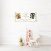 50th Wedding Anniversary Gold Bokeh Photo Welcome Banner (Insitu)