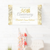 50th Wedding Anniversary Gold Bokeh Welcome Banner (Insitu)