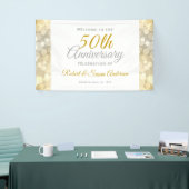 50th Wedding Anniversary Gold Bokeh Welcome Banner (Messeveranstaltung)