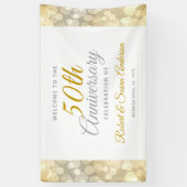 50th Wedding Anniversary Gold Bokeh Welcome Banner (Vertikal)
