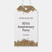 50th Wedding Anniversary Gold Faux Glitter Geschenkanhänger (Rückseite)