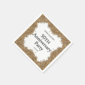 50th Wedding Anniversary Gold Faux Glitter Serviette (Ecke)