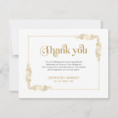 50th Wedding Anniversary Gold Typography Dankeskarte (Vorderseite)