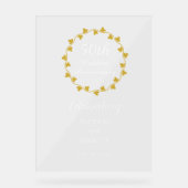 50th Wedding Anniversary Golden Ivy Wreath Acrylschild (Vorderseite)