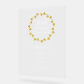 50th Wedding Anniversary Golden Ivy Wreath Acrylschild (Winkel)