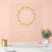 50th Wedding Anniversary Golden Ivy Wreath Acrylschild (Hochzeit)