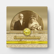 50th Wedding Anniversary Golden Topaz Damask Foto