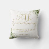 50th Wedding Anniversary Greenery Floral Kissen (Rückseite)