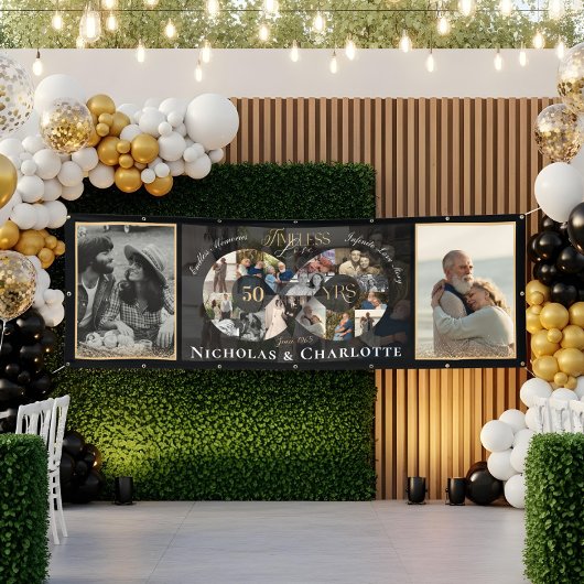 50th Wedding Anniversary Infinity Photo Collage Banner