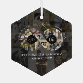 50th Wedding Anniversary Infinity Photo Collage Ornament Aus Glas (Rückseite)