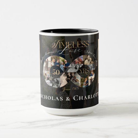 50th Wedding Anniversary Infinity Photo Collage Tasse (Zentrum)