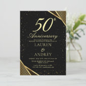 50th Wedding Anniversary Invitation Einladung (Stehend Vorderseite)