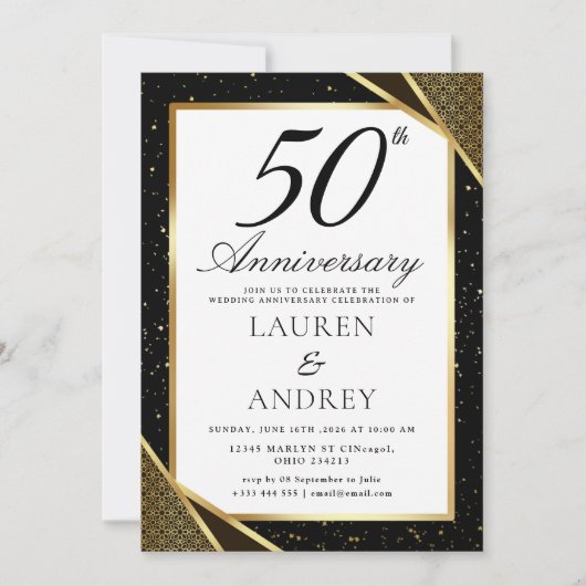 50th Wedding Anniversary Invitation Einladung (Vorderseite)