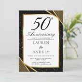 50th Wedding Anniversary Invitation Einladung (Stehend Vorderseite)