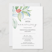 50th Wedding Anniversary Invites Festive Greenery Einladung (Vorderseite)