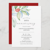 50th Wedding Anniversary Invites Festive Greenery Einladung (Vorne/Hinten)
