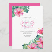 50th Wedding Anniversary Invites Hibiscus Flowers (Vorne/Hinten)
