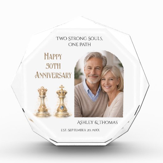50th Wedding Anniversary King Queen Gift Keepsake Fotoblock (Vorderseite)