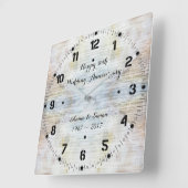 50th Wedding Anniversary Marble Pattern Quadratische Wanduhr (Winkel)