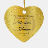 50th Wedding Anniversary Monogram Gold Hearts Keramik Ornament (Vorne)