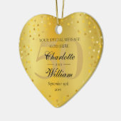 50th Wedding Anniversary Monogram Gold Hearts Keramik Ornament (Links)