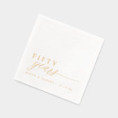 50th Wedding Anniversary Napkins Elegant Gold Servietten Mit Folie (Links)