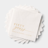 50th Wedding Anniversary Napkins Elegant Gold Servietten Mit Folie (Insitu (Gestapelt))